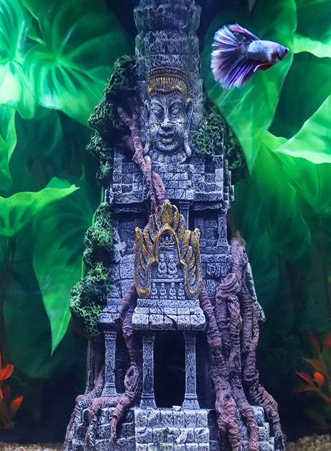 SLOCME Aquarium Large Angkor Wat Buddha Statue Temple Decorations - Angkor Buddha Decor Fish Tank Large Statue Ornament - Image 4